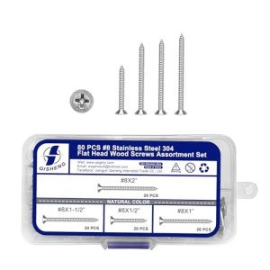 80 PCS Stainless Steel Phillips Wood Screws Set