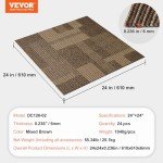 VEVOR 24-Pack Reusable 24"x24" Carpet Tiles