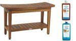 AquaTeak 30" Maluku Teak Shower Bench & Care Kit