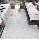 Peel and Stick White Marble Vinyl Floor Tiles
