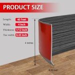 Dark Gray Self-Adhesive Vinyl Wall Base Trim