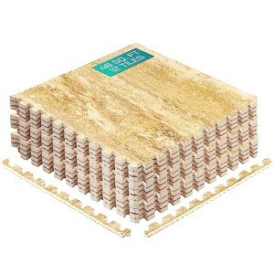 Walnut Marble Interlocking Foam Floor Tiles, 12 Pack
