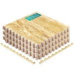 Walnut Marble Interlocking Foam Floor Tiles, 12 Pack