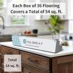 Peel and Stick Waterproof Vinyl Floor Tiles, 36 Pack