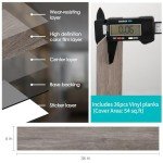 Peel and Stick Waterproof Vinyl Floor Tiles, 36 Pack