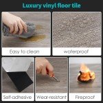 Peel and Stick Waterproof Vinyl Floor Tiles, 36 Pack