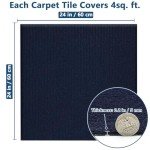 Dark Blue Peel and Stick Carpet Tiles, 10-Pack