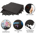 EVA Foam Mat Tiles 12-Pack for Floors (Black)