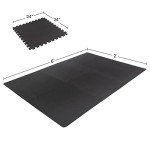 EVA Foam Mat Tiles 12-Pack for Floors (Black)