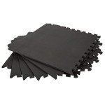 EVA Foam Mat Tiles 12-Pack for Floors (Black)