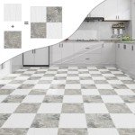 White Marble Peel and Stick Vinyl Floor Tiles