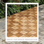 Acacia Wood Interlocking Deck Tiles - 10 Pcs