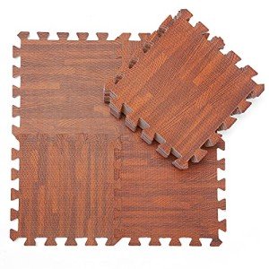 Wood Grain Foam Interlocking Floor Tiles - 16 Pack