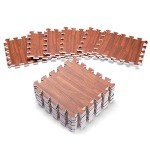 Wood Grain Foam Interlocking Floor Tiles - 16 Pack