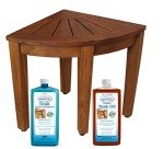 AquaTeak 15.5" Kai Teak Shower Bench & Care Kit
