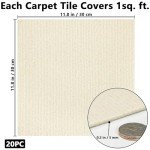 Peel and Stick Carpet Tiles - 12” x 12” White