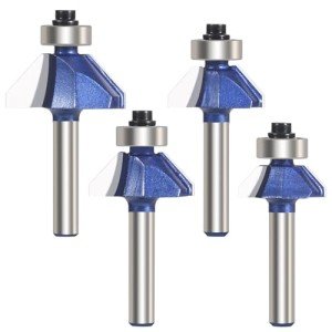 45-Degree Chamfer Bit Set for Woodworking