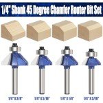 45-Degree Chamfer Bit Set for Woodworking
