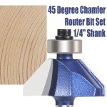 45-Degree Chamfer Bit Set for Woodworking
