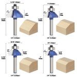 45-Degree Chamfer Bit Set for Woodworking