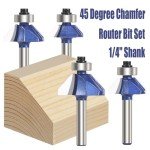 45-Degree Chamfer Bit Set for Woodworking