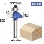 45-Degree Chamfer Bit Set for Woodworking