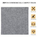 30PCS Self-Adhesive Peel and Stick Carpet Tiles