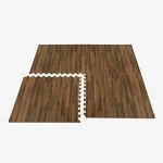 Walnut Wood Grain Interlocking Foam Floor Tiles