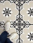 Black Daphne Peel & Stick Vinyl Floor Tiles