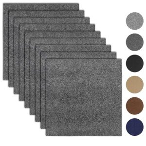 Peel and Stick Carpet Tiles - 10 Pack 12”x12”