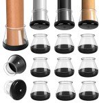 Round Chair Leg Sliders for Carpet Protection - 28 Pcs