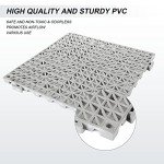 12 Rubber Floor Tiles for Bathroom 30.5 x 30.5 cm