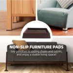 Rubber Caster Cups with Anti-Slip Grip - Set of 8