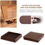 Rubber Caster Cups with Anti-Slip Grip - Set of 8