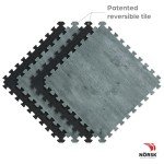 NÖRSK Reversible Faux Wood Foam Floor Tiles 4-Pack