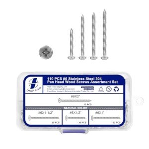 110 PCS Stainless Steel Phillips Wood Screw Set