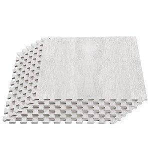 Farmhouse Wood Grain Foam Floor Mats - 24 Sq Ft