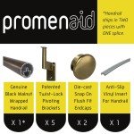 Black Walnut Handrail Kit with Antique Brass Brackets