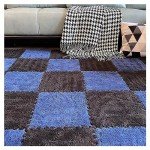 12-Piece Soft Shaggy Interlocking Carpet Tiles