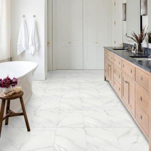White Marble Peel and Stick Floor Tiles (10pcs)