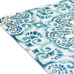 Fontaine Blue Peel & Stick Floor Tiles