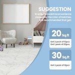 White Marble Peel and Stick Floor Tiles (10pcs)