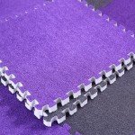 Purple EVA Foam Interlocking Carpet Tiles, 16 Sq Ft