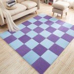 Purple EVA Foam Interlocking Carpet Tiles, 16 Sq Ft