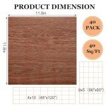 Peel and Stick Vinyl Flooring Tiles - Walnut Design