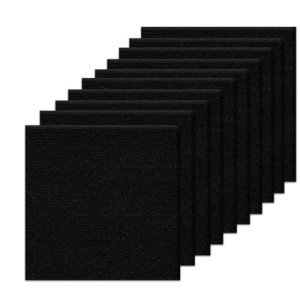 Peel and Stick Carpet Tiles - Black 12"x12