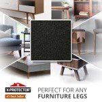 X-PROTECTOR 12-Pack Felt Furniture Pads - Black