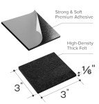 X-PROTECTOR 12-Pack Felt Furniture Pads - Black