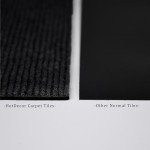 Black Peel and Stick Vinyl Carpet Floor Tiles - 4PCS