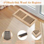 White Oak 4x12 Inch Floor Register Vents (2-Pack)